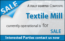 A fully equipped Composite Textile Mill currently operational is for sale
