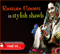 Russian flowers in stylish shawls