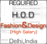 Head of Department, high salary, full time position, fashion and desing, education field, Delhi India